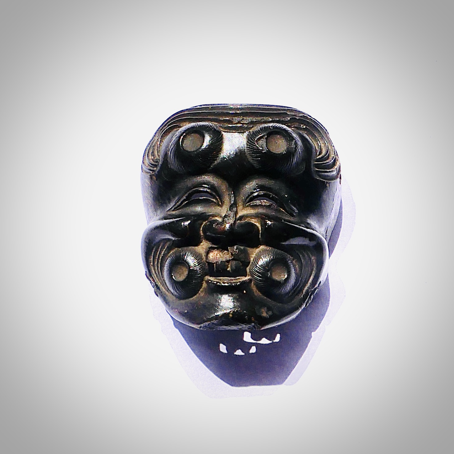 Miniature Mask, Ojime, Wood, Japan, Edo Period