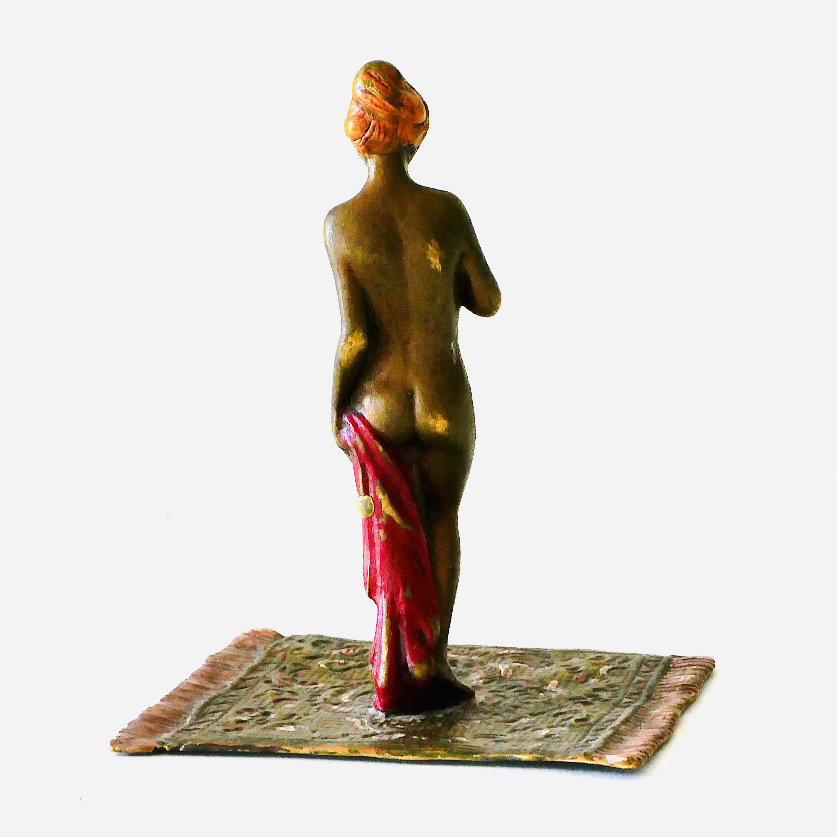 Bronze de Vienne, Jeune Femme Nue sur Tapis Oriental, Autriche, debut 20e - 6