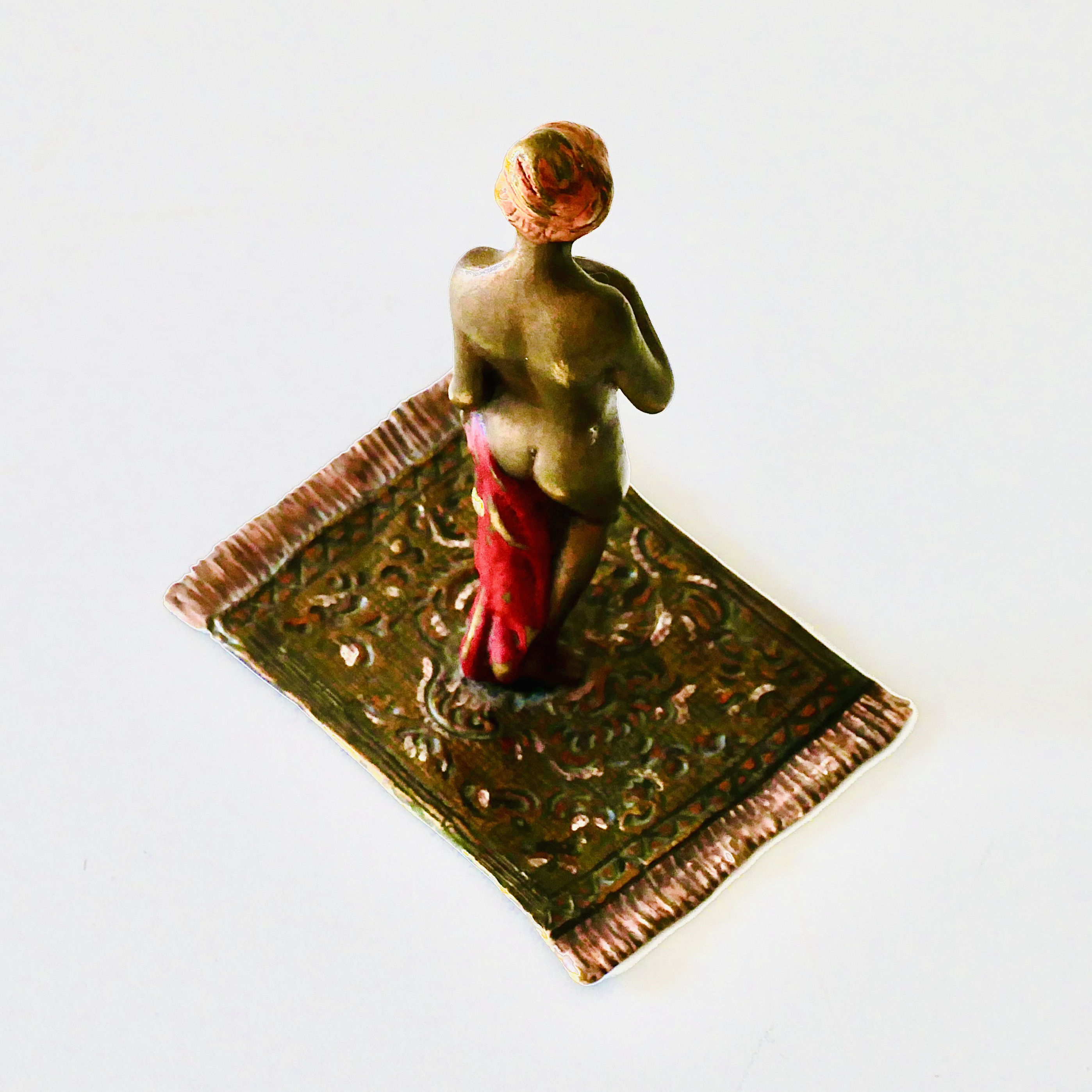 Bronze de Vienne, Jeune Femme Nue sur Tapis Oriental, Autriche, debut 20e - 7